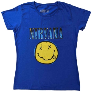 Nirvana - Xerox Happy Face Blue Uni Blue  in the group MERCHANDISE / T-shirt / Nyheter / Pop-Rock at Bengans Skivbutik AB (5546479r)
