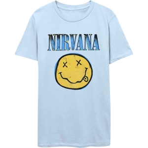 Nirvana - Xerox Happy Face Blue Uni Lht Blue  in the group MERCHANDISE / T-shirt / Nyheter / Pop-Rock at Bengans Skivbutik AB (5546480r)