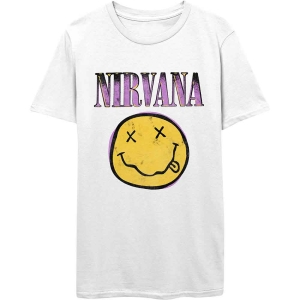 Nirvana - Xerox Happy Face Pink Uni Wht  in the group MERCHANDISE / T-shirt / Nyheter / Pop-Rock at Bengans Skivbutik AB (5546485r)