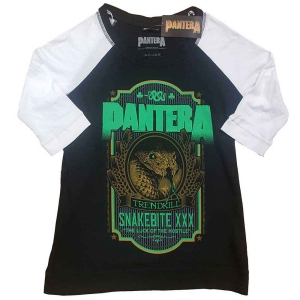 Pantera - Snakebite Xxx Label Lady Bl/Wht Raglan in the group MERCHANDISE / T-shirt / Nyheter / Hårdrock at Bengans Skivbutik AB (5546635r)