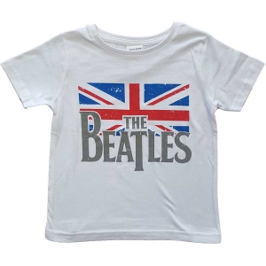 The Beatles - Drop T Logo & Vint Flag Boys Wht in the group MERCHANDISE / Merch / Nyheter / Pop-Rock at Bengans Skivbutik AB (5548629r)