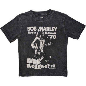 Bob Marley - Hawaii Snow Wash Boys T-Shirt Char in the group MERCHANDISE / Merch / Nyheter / Reggae at Bengans Skivbutik AB (5548660r)