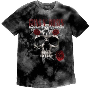 Guns N Roses - Flower Skull Boys T-Shirt Grey Dip-Dye in the group MERCHANDISE / Merch / Nyheter / Hårdrock at Bengans Skivbutik AB (5548715r)