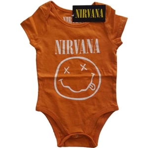Nirvana - Happy Face Toddler Orange Babygrow in the group MERCHANDISE / Merch / Nyheter / Pop-Rock at Bengans Skivbutik AB (5548764r)