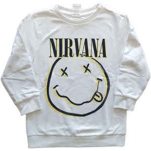 Nirvana - Happy Face Boys Wht Sweatshirt in the group MERCHANDISE / Merch / Nyheter / Pop-Rock at Bengans Skivbutik AB (5548768r)