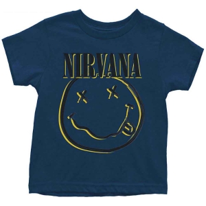 Nirvana - Happy Face Toddler T-Shirt Navy in the group MERCHANDISE / Merch / Nyheter / Pop-Rock at Bengans Skivbutik AB (5548777r)