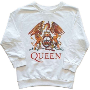 Queen - Classic Crest Boys Wht Sweatshirt in the group MERCHANDISE / Merch / Nyheter / Pop-Rock at Bengans Skivbutik AB (5548801r)