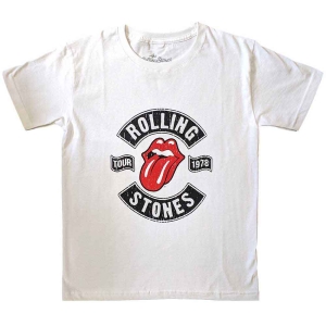 Rolling Stones - Us Tour 1978 Boys T-Shirt Wht in the group MERCHANDISE / Merch / Nyheter / Pop-Rock at Bengans Skivbutik AB (5548831r)