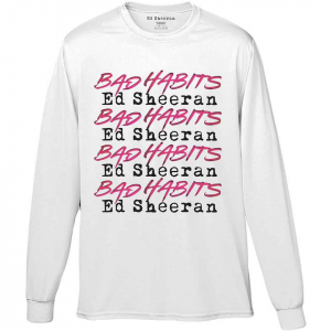 Ed Sheeran - Bad Habits Stacked Uni Wht Long Sleeve  in the group OTHER / Övrigt /  at Bengans Skivbutik AB (5552169r)