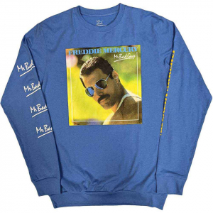 Freddie Mercury - Mr Bad Guy Uni Blue Long Sleeve  in the group OTHER / Övrigt /  at Bengans Skivbutik AB (5552278r)