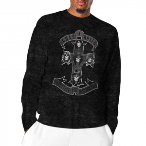 Guns N Roses - Monochrome Cross Bl Dip-Dye L/S in the group OTHER / Övrigt /  at Bengans Skivbutik AB (5552288r)