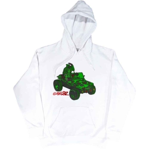 Gorillaz - Green Jeep Uni Wht Hoodie  in the group OTHER / Övrigt /  at Bengans Skivbutik AB (5552586r)