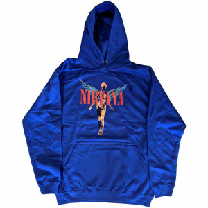 Nirvana - Angelic Uni Blue Hoodie  in the group OTHER / Övrigt /  at Bengans Skivbutik AB (5553888r)