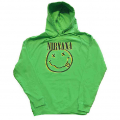 Nirvana - Inverse Happy Face Uni Green Hoodie  in the group OTHER / Övrigt /  at Bengans Skivbutik AB (5553892r)
