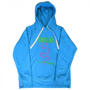 Nirvana - Serve The Servants Neon Blue Hoodie in the group OTHER / Övrigt / at Bengans Skivbutik AB (5553899r)