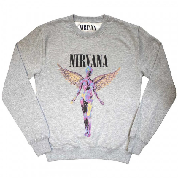 Nirvana - In Utero Uni Grey Sweatshirt in the group MERCH / Clothing / Sweatshirts at Bengans Skivbutik AB (5553907r)