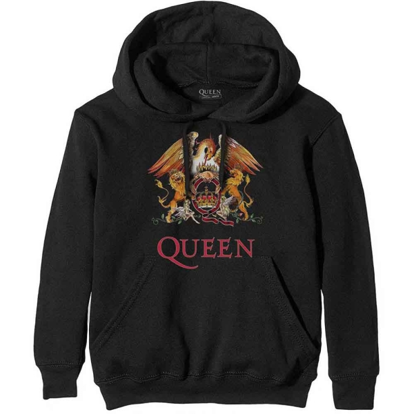 Queen - Classic Crest Bl Hoodie in the group MERCH / Clothing / Hoodies at Bengans Skivbutik AB (5553961r)