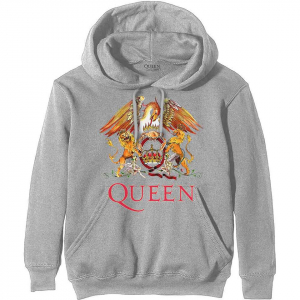 Queen - Classic Crest Grey Hoodie in the group OTHER / Övrigt /  at Bengans Skivbutik AB (5553962r)