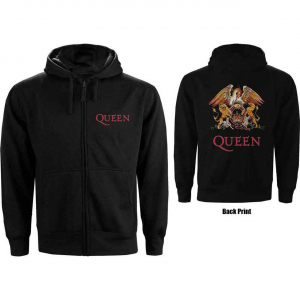 Queen - Classic Crest Uni Bl Zip Hoodie  in the group OTHER / Övrigt /  at Bengans Skivbutik AB (5553974r)