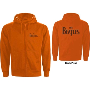 The Beatles - Drop T Logo B-Print Orange Zip Hoodie in the group MERCHANDISE / Hoodies / Pop-Rock at Bengans Skivbutik AB (5555033)