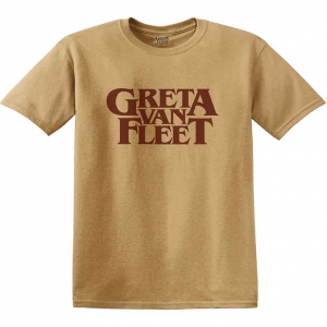 Greta Van Fleet - Logo Uni Old Gold T-Shirt in the group OTHER / Övrigt /  at Bengans Skivbutik AB (5556697)