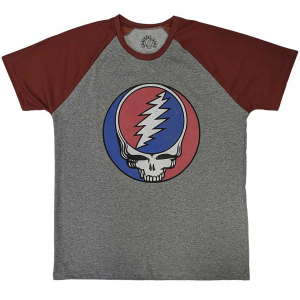 Grateful Dead - Syf Classic Grey/Red Raglan T-Shirt in the group OTHER / Övrigt /  at Bengans Skivbutik AB (5556710r)