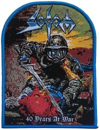 Sodom - Patch 40 Years At War Blue Border ( in the group MERCHANDISE / Patch / Heavy Metal at Bengans Skivbutik AB (5562694)