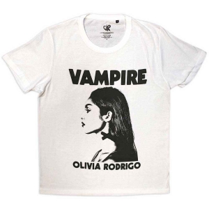 Olivia Rodrigo - Vampire Uni Wht T-Shirt  (XL) in the group MERCHANDISE / T-shirt / Pop-Rock at Bengans Skivbutik AB (5566620)