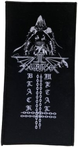 Hellbutcher - Patch Black Metal Inverted Cross  ( in the group MERCHANDISE / Patch / Heavy Metal at Bengans Skivbutik AB (5577429)