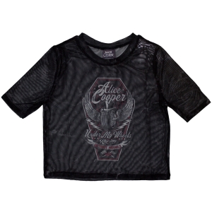 Alice Cooper - Under My Wheels Lady Bl Mesh Crop Top in the group MERCHANDISE / T-shirt / Hårdrock at Bengans Skivbutik AB (5583006r)