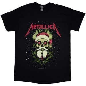 Metallica - Metallica Santa Horns Uni Bl T-Shirt in the group MERCHANDISE / T-shirt / Hårdrock at Bengans Skivbutik AB (5583038r)