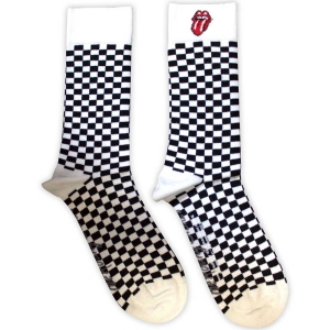 Rolling Stones - Check Uni Wht Socks (Size 40-44) in the group MERCHANDISE /  /  at Bengans Skivbutik AB (5586299)