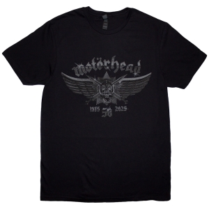 Motorhead - 50 Years Wings Badge Uni Bl T-Shirt in the group MERCHANDISE / T-shirt / Hårdrock at Bengans Skivbutik AB (5593181r)
