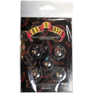 Guns N' Roses - Appetite Skulls - Button Badge Pack in the group MERCHANDISE / Merch / Hårdrock at Bengans Skivbutik AB (5629196)