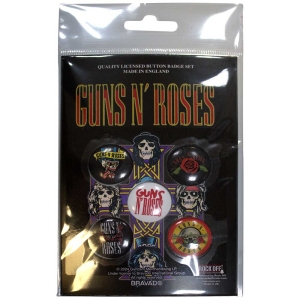 Guns N' Roses - Bullet Logo 2 - Button Badge Pack in the group MERCHANDISE / Merch / Hårdrock at Bengans Skivbutik AB (5629197)