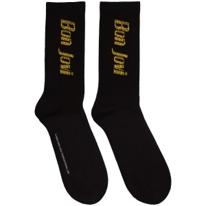 Bon Jovi - Yellow Logo Uni Bl Socks (Eu 40-45) in the group MERCHANDISE / Merch / Nyheter / Pop-Rock at Bengans Skivbutik AB (5629358)