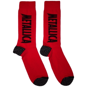 Metallica - Stressed Logo Uni Red Socks in the group MERCHANDISE / Merch / Nyheter / Hårdrock at Bengans Skivbutik AB (5630391)
