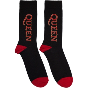 Queen - Red Logo Vertical Uni Bl Socks in the group MERCHANDISE / Merch / Nyheter / Pop-Rock at Bengans Skivbutik AB (5630394)
