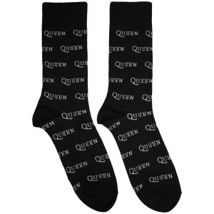 Queen - Logo Repeat Mono Bl Socks in the group MERCHANDISE / Merch / Nyheter / Pop-Rock at Bengans Skivbutik AB (5630396)