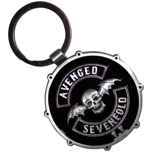 Avenged Sevenfold - Deathbat Crest Drum Double-Sided Keychain in the group MERCHANDISE / Merch / Nyheter / Hårdrock at Bengans Skivbutik AB (5630505)