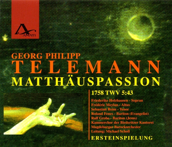 Telemann G P - St Matthew Passion 1758 Twv 5:43 in the group CD / Bestsellers at Bengans Skivbutik AB (5633094)