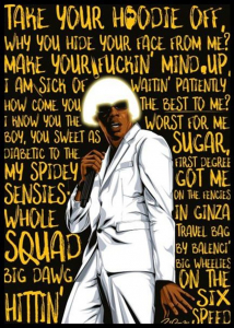 Tyler The Creator - Glam Lyrics 91,5 X 61 Cm in the group OTHER / Merchandise at Bengans Skivbutik AB (5634350)