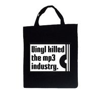 Vinyl Killed The Mp3 Industry - Tygpåse (Storlek Ca 43X38cm) in the group MERCHANDISE / Accessoarer / Pop-Rock at Bengans Skivbutik AB (5635299)