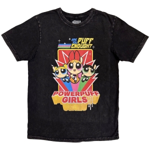 Powerpuff Girls - Are You Puff Enough? Stone Wash Uni Bl T-Shirt in the group MERCHANDISE / T-shirt / TV-serie at Bengans Skivbutik AB (5637627r)