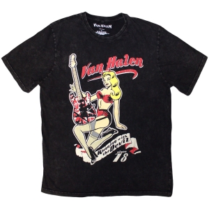 Van Halen - Running With The Devil Stone Wash Uni Bl T-Shirt in the group MERCHANDISE / T-shirt / Hårdrock at Bengans Skivbutik AB (5637640r)