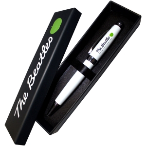 Beatles - Calligraphy Logo & Apple Stainless Steel Ball Pen in the group MERCHANDISE / Merch / Pop-Rock at Bengans Skivbutik AB (5637804)