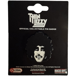 Thin Lizzy - Phil Portrait Pin Badge in the group MERCHANDISE / Merch / Hårdrock at Bengans Skivbutik AB (5638426)