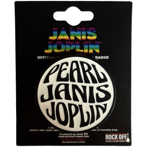 Janis Joplin - Pearl Emblem Mono Pin Badge in the group MERCHANDISE / Merch / Pop-Rock at Bengans Skivbutik AB (5638473)