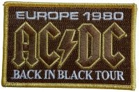 Ac/Dc - Patch Europe 1980 Back In Black Tou in the group MERCHANDISE / Accessoarer / Kommande / Hårdrock at Bengans Skivbutik AB (5639486)