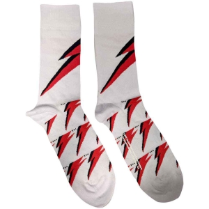 David Bowie - Flash Uni Wht Socks (Eu 36-40) in the group MERCHANDISE / / at Bengans Skivbutik AB (5641765)